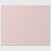 Papier Cadeau Lance fraise sur rose (Plat)