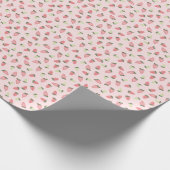 Papier Cadeau Lance fraise sur rose (Coin)