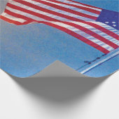 Papier Cadeau Lancement d'Apollo 11 avec le drapeau américain (Coin)