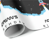 Papier Cadeau Lancement de fusées dans l'espace extra-atmosphéri (Coin rond)