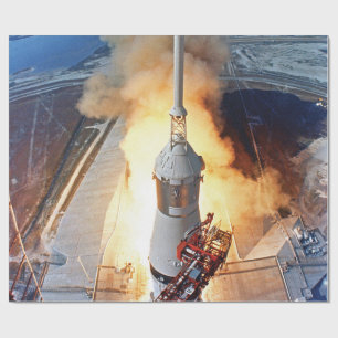 Papier Cadeau Lancement de la fusée d'atterrissage sur la Lune d