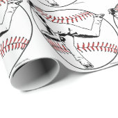Papier Cadeau Lanceur de baseball (Coin rond)