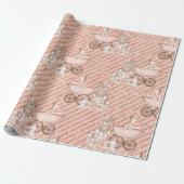 Papier Cadeau Landaux pour bébé roses (Déroulé)