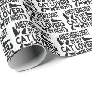 Papier Cadeau L'anesthésiste aime les chats