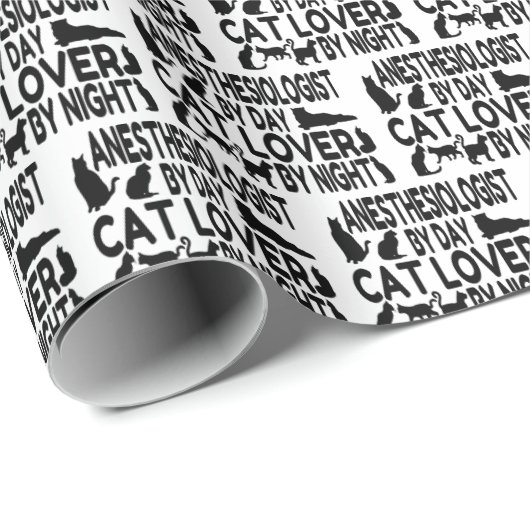 Papier Cadeau L'anesthésiste aime les chats (Coin rond)