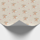 Papier Cadeau L'ange cupide de Valentine en blanc et or_minuscul (Coin)