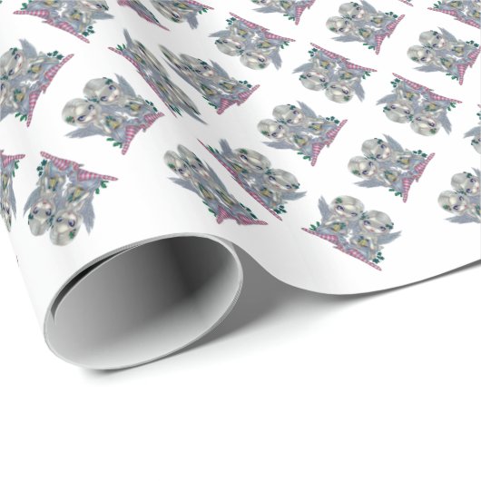 Papier Cadeau L'ange de fée Holly et Ivy noël (Coin rond)