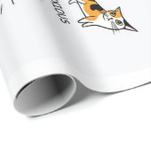 Papier Cadeau Langue de chat, Drôle Chat Kitten, Aimer Idée cade (Coin rond)