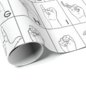 PAPIER CADEAU LANGUE DU SIGNE (Coin rond)