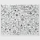 Papier Cadeau Langues de multiple de Joyeux Noël (Plat)