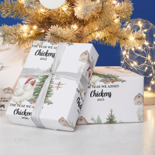 Papier Cadeau L'Année Où Nous Avons Adopté Des Poules Élevage De