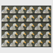 Papier Cadeau L'anniversaire de Skyler, canard mignon et blanc, (Plat)