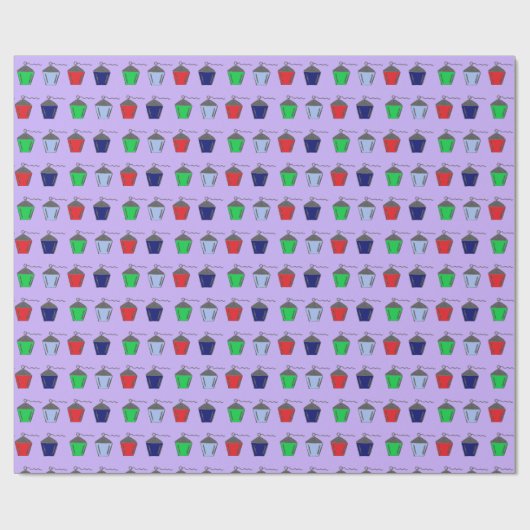 Papier Cadeau Lanternes Bryn Mawr Papier d'enveloppement Lilac v (Plat)