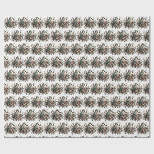 Papier Cadeau Lanternes de perruques Noël (Plat)