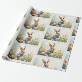 Papier Cadeau lapin à l'aquarelle (Déroulé)