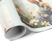 Papier Cadeau lapin à l'aquarelle (Coin rond)