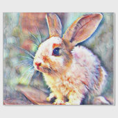 Papier Cadeau lapin aquarell (Plat)