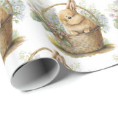 Papier Cadeau Lapin aquarelle (Coin rond)