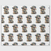 Papier Cadeau Lapin aquarelle adorable (Plat)