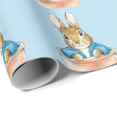 Papier Cadeau Lapin assis dans un pot de plante (Coin rond)
