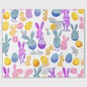 Papier Cadeau lapin avec oeufs de pâques (Plat)