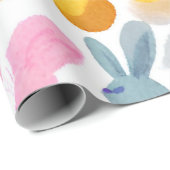 Papier Cadeau lapin avec oeufs de pâques (Coin rond)