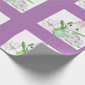 Papier Cadeau Lapin Avec Oeufs Et Lys Enveloppant Papier (Coin)