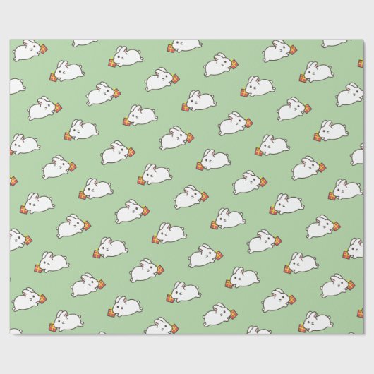 Papier Cadeau Lapin blanc (Plat)