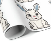 Papier Cadeau Lapin Blanc (Coin rond)