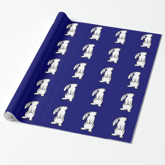 Papier Cadeau Lapin blanc adorable (Déroulé)