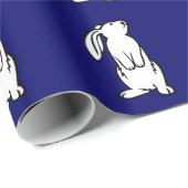 Papier Cadeau Lapin blanc adorable (Coin rond)