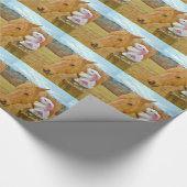 Papier Cadeau Lapin blanc et cheval jaune blond (Coin)