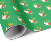 Papier Cadeau Lapin Blanc Joyeux Pâques (Coin rond)