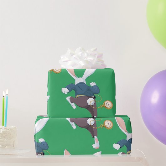 Papier Cadeau Lapin Blanc Qui S'Éloigne