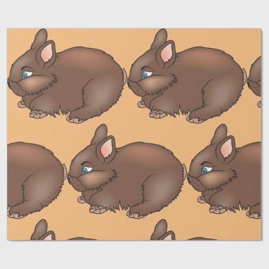 Papier Cadeau Lapin Brown (Plat)