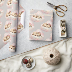 Papier Cadeau Lapin céleste Anniversaire