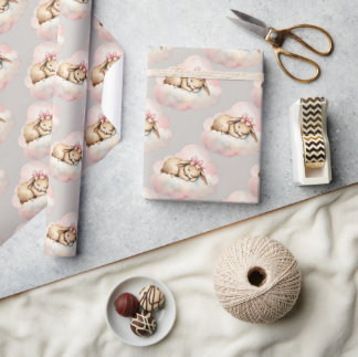 Papier Cadeau Lapin céleste Anniversaire