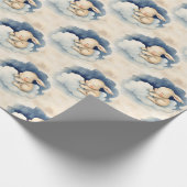 Papier Cadeau Lapin Céleste Garçons Anniversaire (Coin)