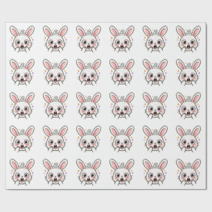 Papier Cadeau Lapin choqué visage de fantôme d'Halloween