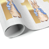 Papier Cadeau Lapin classique 1er anniversaire  (Coin rond)