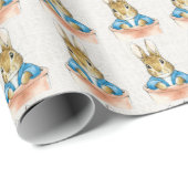 Papier Cadeau Lapin classique assis dans une plante en pot (Coin rond)
