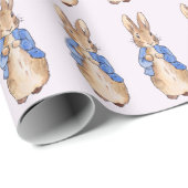 Papier Cadeau Lapin classique en veste bleue (Coin rond)