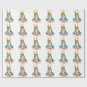 Papier Cadeau Lapin classique en veste bleue (Plat)