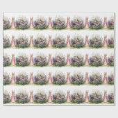 Papier Cadeau Lapin classique en veste bleue (Plat)