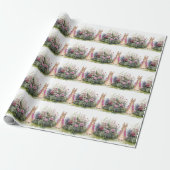 Papier Cadeau Lapin classique en veste bleue (Déroulé)