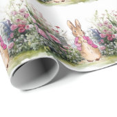 Papier Cadeau Lapin classique en veste bleue (Coin rond)