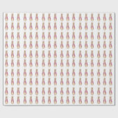 Papier Cadeau Lapin classique en veste rose (Plat)