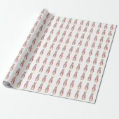 Papier Cadeau Lapin classique en veste rose (Déroulé)