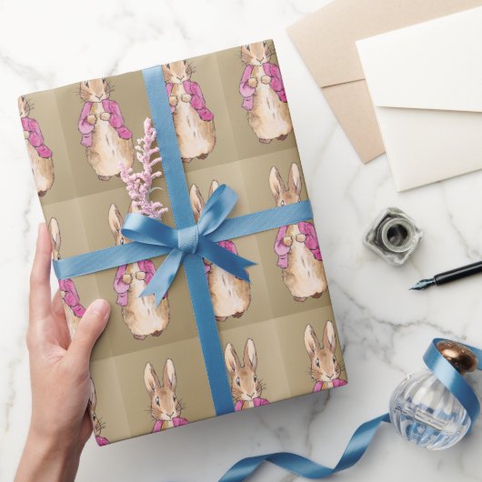 Papier Cadeau Lapin classique en veste rose (Cadeaux)