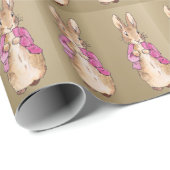 Papier Cadeau Lapin classique en veste rose (Coin rond)